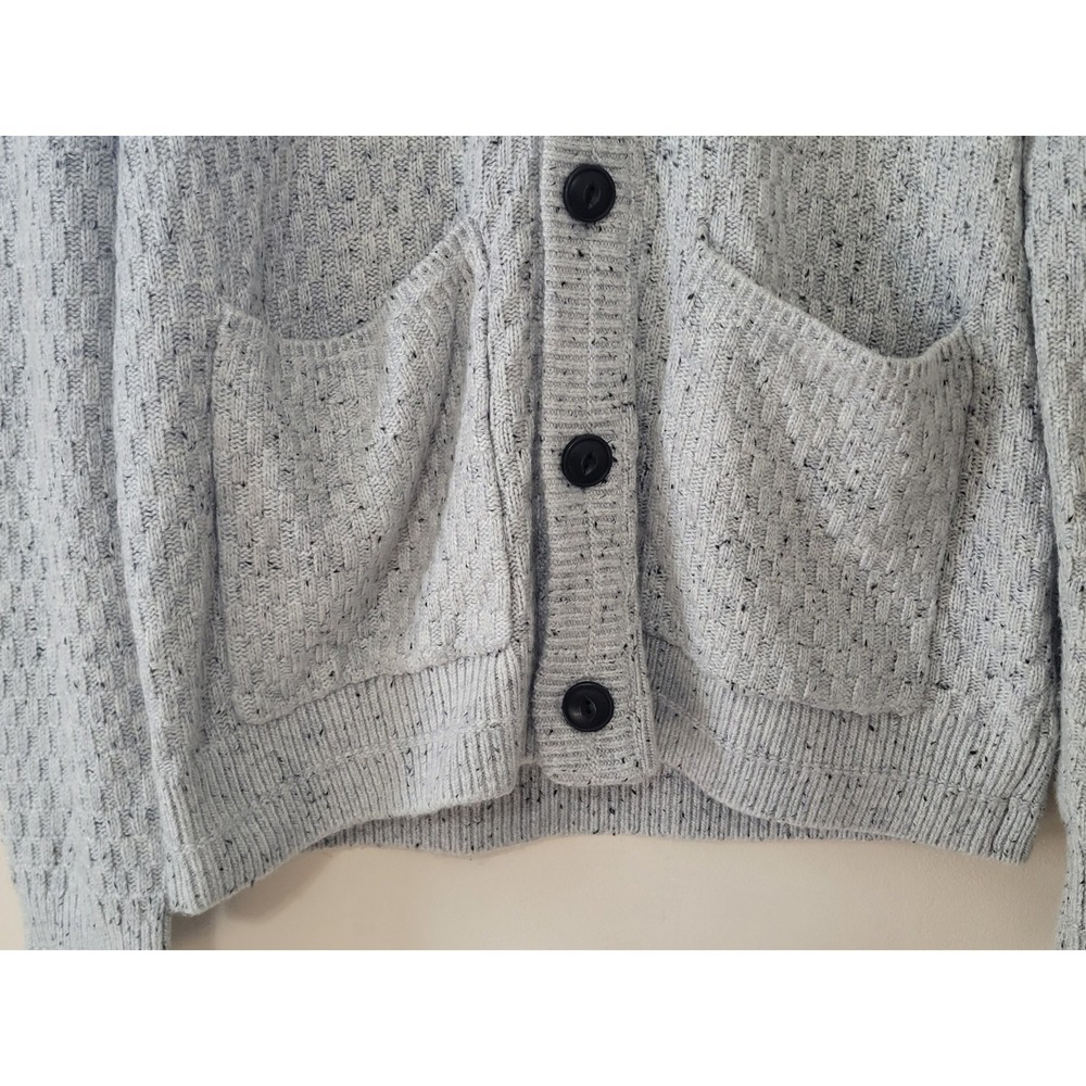 Liverpool Los Angeles Cardigan Grandpa Sweater Mens M Gray Chunky Wool Blend - Picture 4 of 9